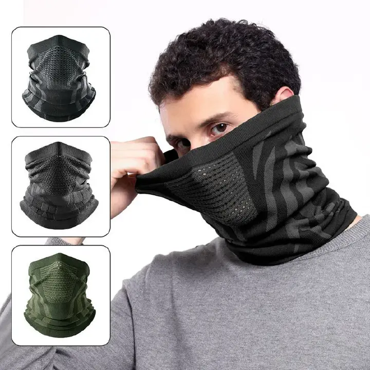 New Unisex Face Bandana Mask Cover Neck Warmer Bicycle Cycling Scarf Hiking Breathable Mask All-Weather Protection Outdoor Windproof Thickened Mask Bib