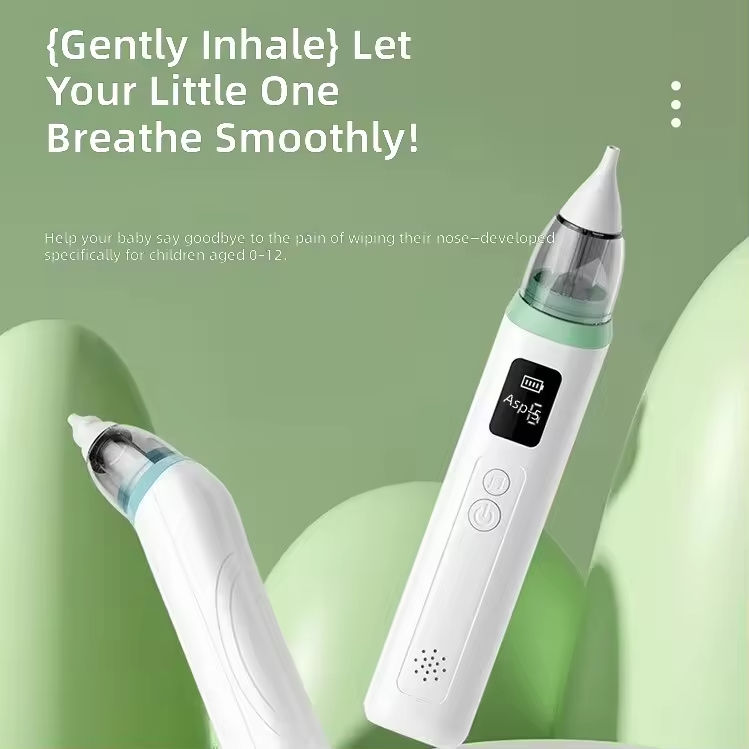 New Pattern Rechargeable Electric Baby Nasal Aspirator with LCD Screen, 6 Gear Suction Power, BPA Free Soft Silicone Tips, Suck Out Prevent Nasal Congestion, Infant Nose Sucker for Newborn & Toddler
