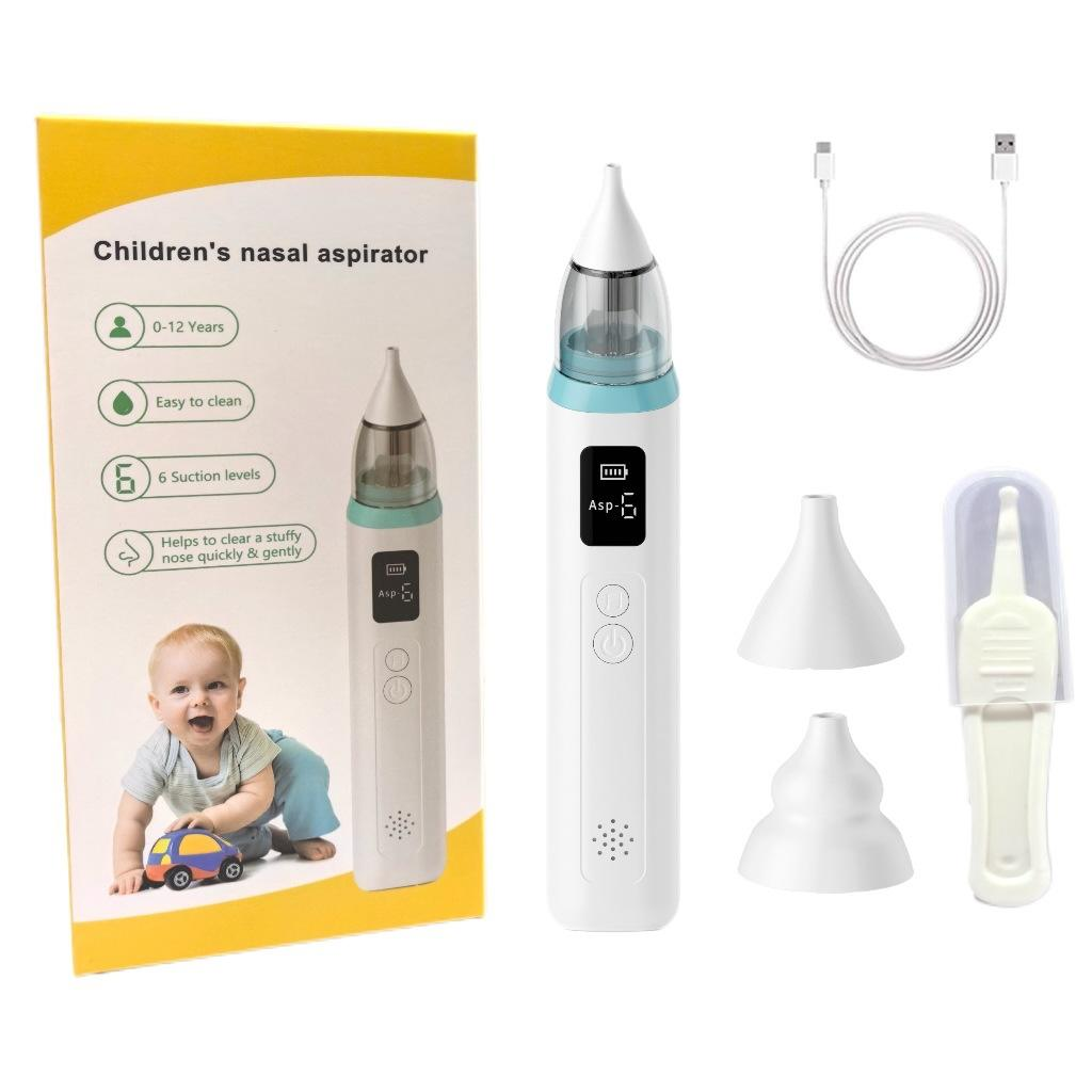 New Pattern Rechargeable Electric Baby Nasal Aspirator with LCD Screen, 6 Gear Suction Power, BPA Free Soft Silicone Tips, Suck Out Prevent Nasal Congestion, Infant Nose Sucker for Newborn & Toddler