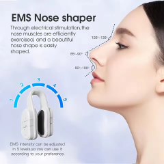Newly Upgraded EMS Nose Shaper Sculpting Massager Clip Silicone Pulse Technology Lift-Up High Bridge Beauty Nose Tool Pain-Free Nose Reshaping Tool with Soft Silicone Pads Nasal Bridge Slimming Device