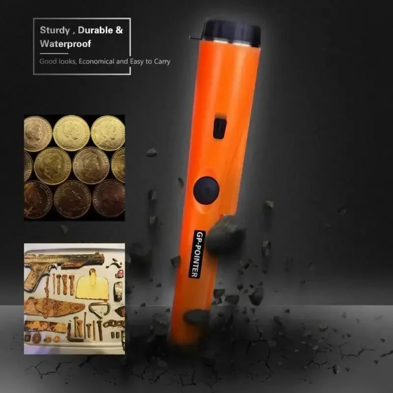 Treasure Hunter Handheld Metal Detector, Metal Pointer Waterproof Pin Pointer Holster Treasure Hunting Unearthing Tool Accessories, 360° Scan Buzzer Vibration for Gold Coin Treasure Hunt