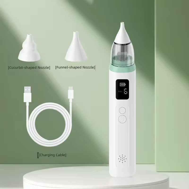 New Pattern Rechargeable Electric Baby Nasal Aspirator with LCD Screen, 6 Gear Suction Power, BPA Free Soft Silicone Tips, Suck Out Prevent Nasal Congestion, Infant Nose Sucker for Newborn & Toddler