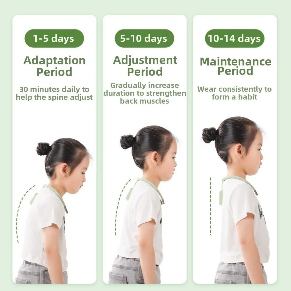 Neck-mounted Smart Posture Corrector Intelligent Vibration Reminder for Children Student Anti-Hunchback Sitting Trainer Chest Support Posture Correction Device Eye Protector Neck Shaking Anti-Myopia