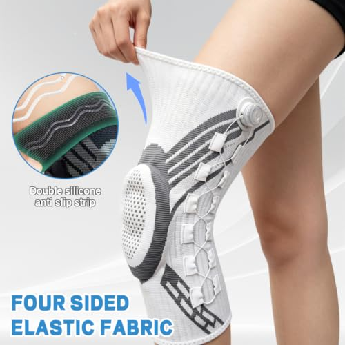 Professional Adjustable Knee Brace Patella Support Joint Pain Relief Meniscus Support Compression Sleeve Outdoor Hiking and Mountain Climbing/Post-Surgery Rehabilitation Training Sport & Exercise
