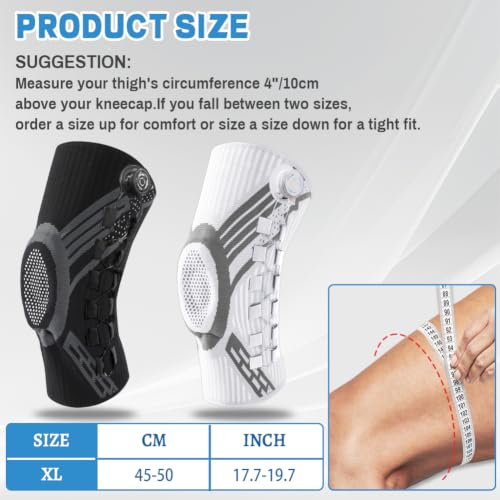Professional Adjustable Knee Brace Patella Support Joint Pain Relief Meniscus Support Compression Sleeve Outdoor Hiking and Mountain Climbing/Post-Surgery Rehabilitation Training Sport & Exercise