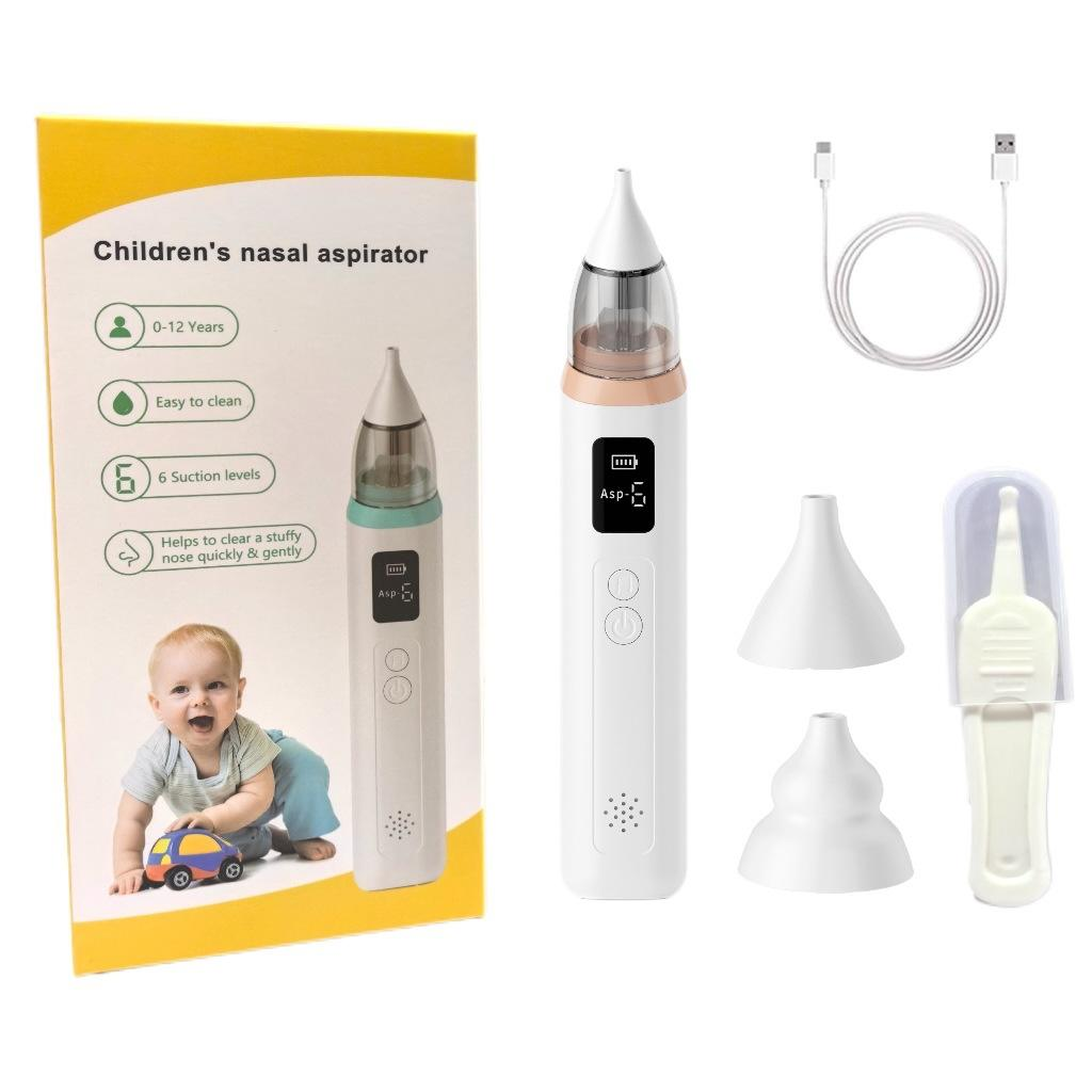 New Pattern Rechargeable Electric Baby Nasal Aspirator with LCD Screen, 6 Gear Suction Power, BPA Free Soft Silicone Tips, Suck Out Prevent Nasal Congestion, Infant Nose Sucker for Newborn & Toddler