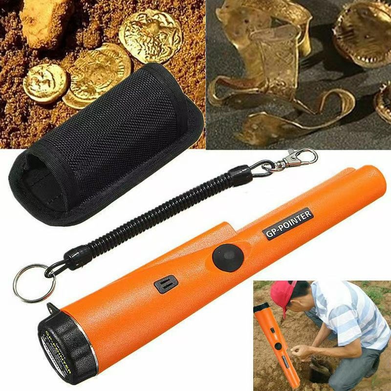 Treasure Hunter Handheld Metal Detector, Metal Pointer Waterproof Pin Pointer Holster Treasure Hunting Unearthing Tool Accessories, 360° Scan Buzzer Vibration for Gold Coin Treasure Hunt
