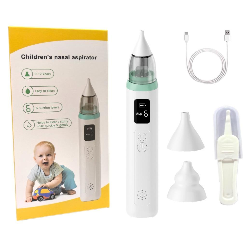 New Pattern Rechargeable Electric Baby Nasal Aspirator with LCD Screen, 6 Gear Suction Power, BPA Free Soft Silicone Tips, Suck Out Prevent Nasal Congestion, Infant Nose Sucker for Newborn & Toddler