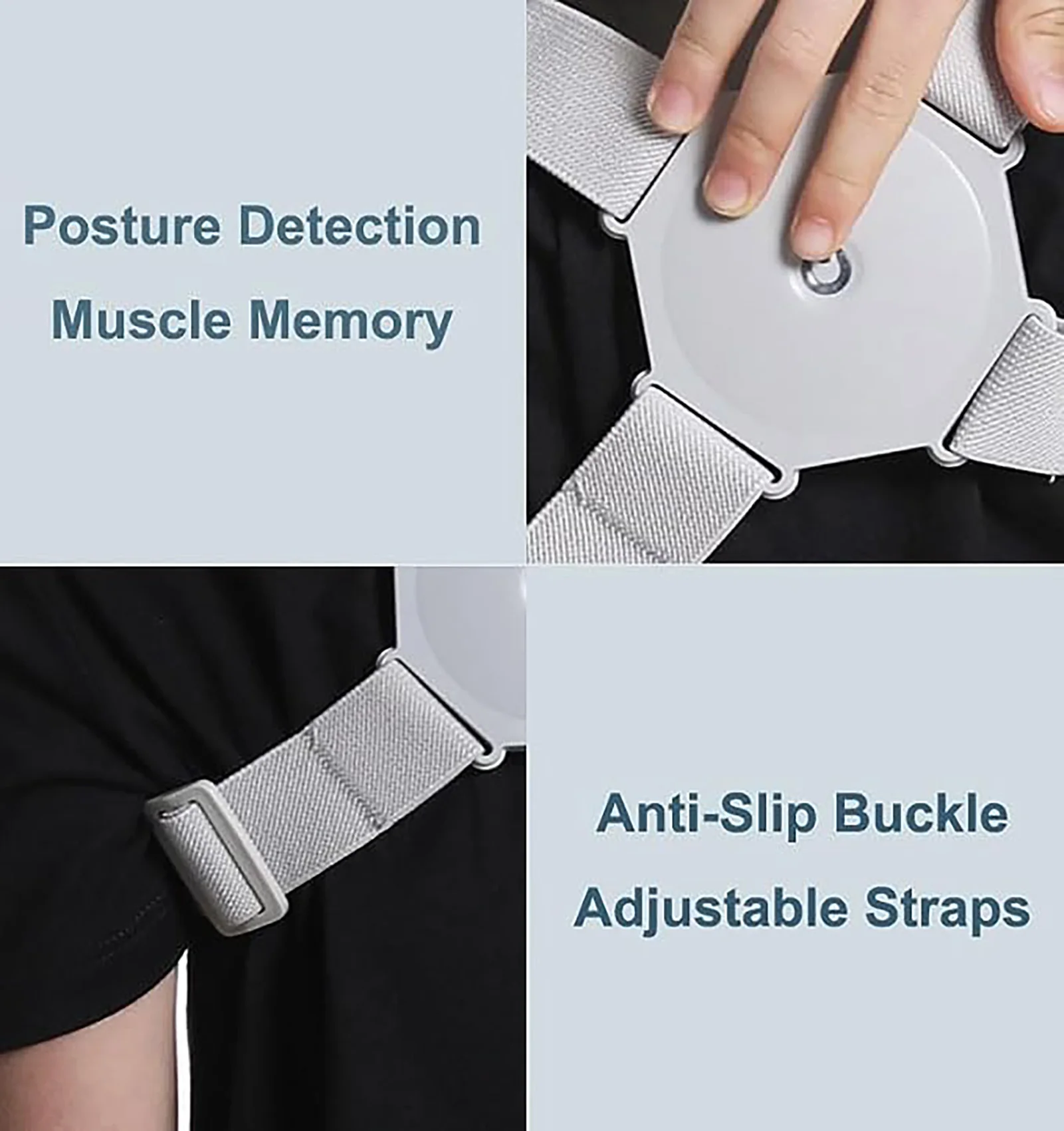 Intelligent USB Posture Corrector, Hunchback Reminder, Smart Sensor Vibration Reminder Posture Brace Trainer Straightener To Improve Slouch, Fitness Corrector Training Straps For Adult Kids