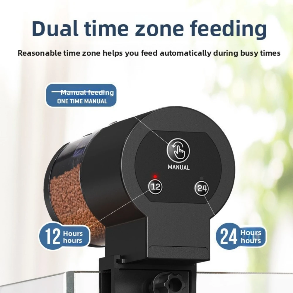Automatic Fish Feeder, Smart Timing Aquarium Feeder for Fish Turtle, Dry Pellet Food Dispenser for Home Fish Tank, Easy Setup Vacation Use Pet Care Fishbowl Food, Ideal for Holiday Feeding