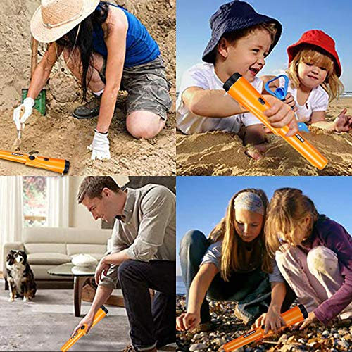 Treasure Hunter Handheld Metal Detector, Metal Pointer Waterproof Pin Pointer Holster Treasure Hunting Unearthing Tool Accessories, 360° Scan Buzzer Vibration for Gold Coin Treasure Hunt
