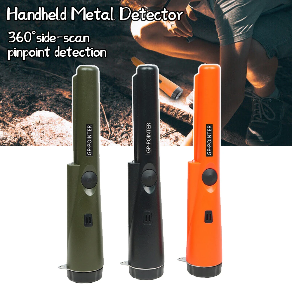 Treasure Hunter Handheld Metal Detector, Metal Pointer Waterproof Pin Pointer Holster Treasure Hunting Unearthing Tool Accessories, 360° Scan Buzzer Vibration for Gold Coin Treasure Hunt