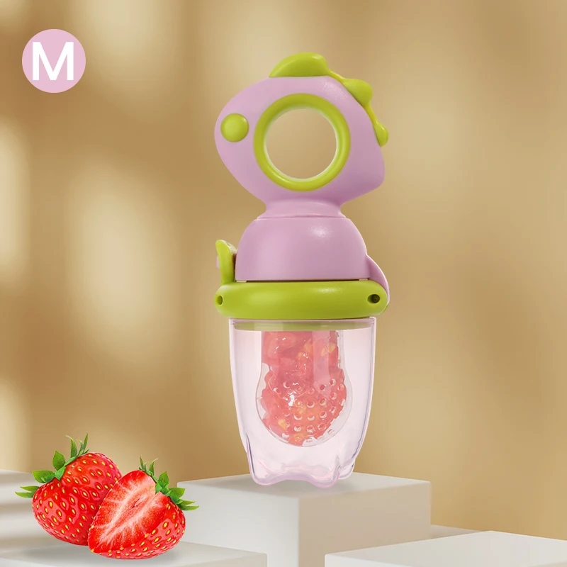 Rotating Push-type Food Grade Silicone Fresh Fruit and Vegetable Feeder For Infants Baby, Dinosaur Shape Toddlers Supplementary Food Dinosaur Rotate Push-Type Baby Fruit Feeder Kids Feeding Tool