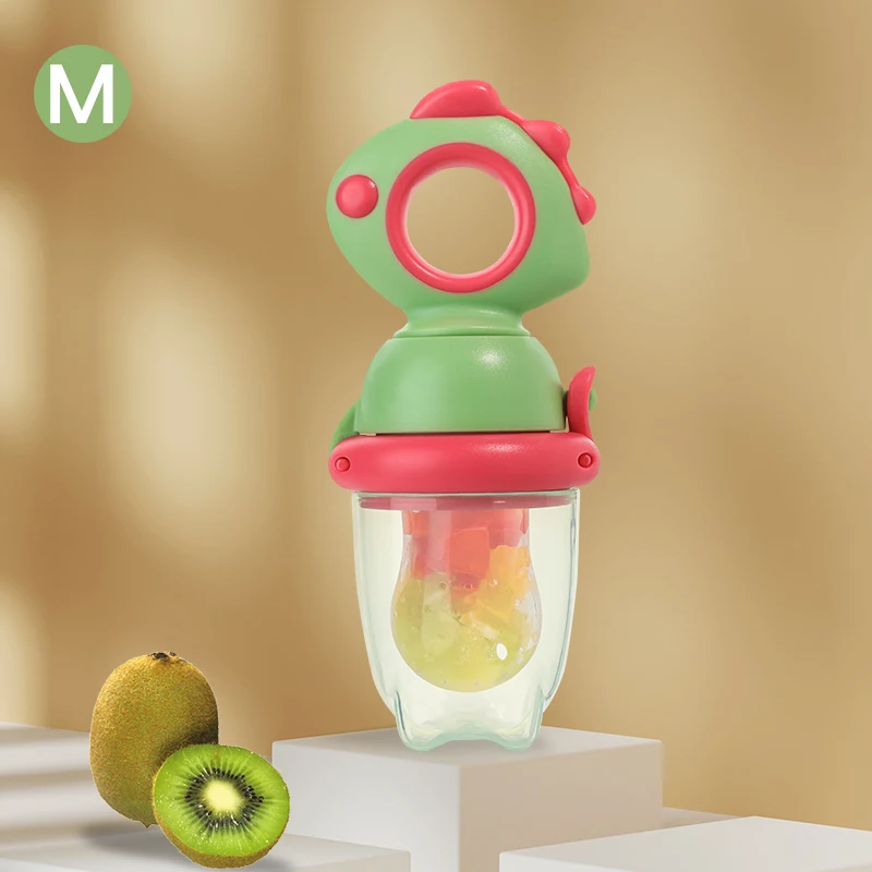 Rotating Push-type Food Grade Silicone Fresh Fruit and Vegetable Feeder For Infants Baby, Dinosaur Shape Toddlers Supplementary Food Dinosaur Rotate Push-Type Baby Fruit Feeder Kids Feeding Tool