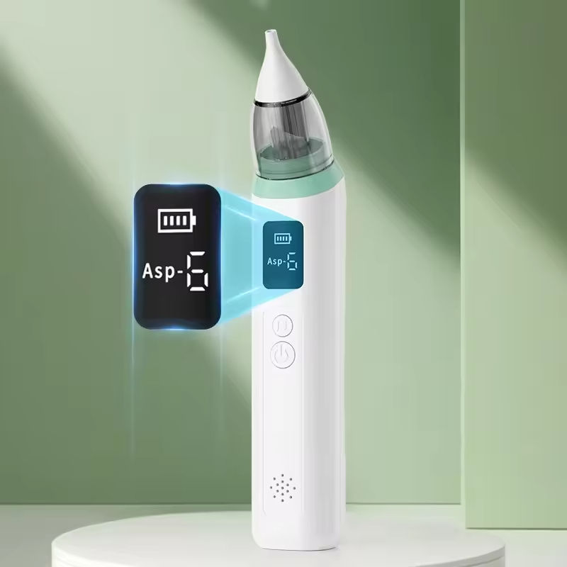 New Pattern Rechargeable Electric Baby Nasal Aspirator with LCD Screen, 6 Gear Suction Power, BPA Free Soft Silicone Tips, Suck Out Prevent Nasal Congestion, Infant Nose Sucker for Newborn & Toddler