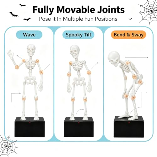 3D Printed Dancing Skeleton Aquarium Bubbler Home Decor Skeleton Fish Tank Decor Air Driven Moving Skeleton Halloween Ornament White & Luminous Available Joint Fish Tank Decor for Aquatic Landscape