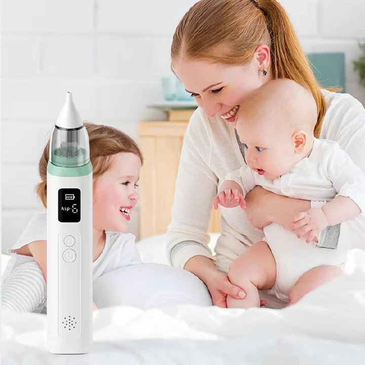 New Pattern Rechargeable Electric Baby Nasal Aspirator with LCD Screen, 6 Gear Suction Power, BPA Free Soft Silicone Tips, Suck Out Prevent Nasal Congestion, Infant Nose Sucker for Newborn & Toddler