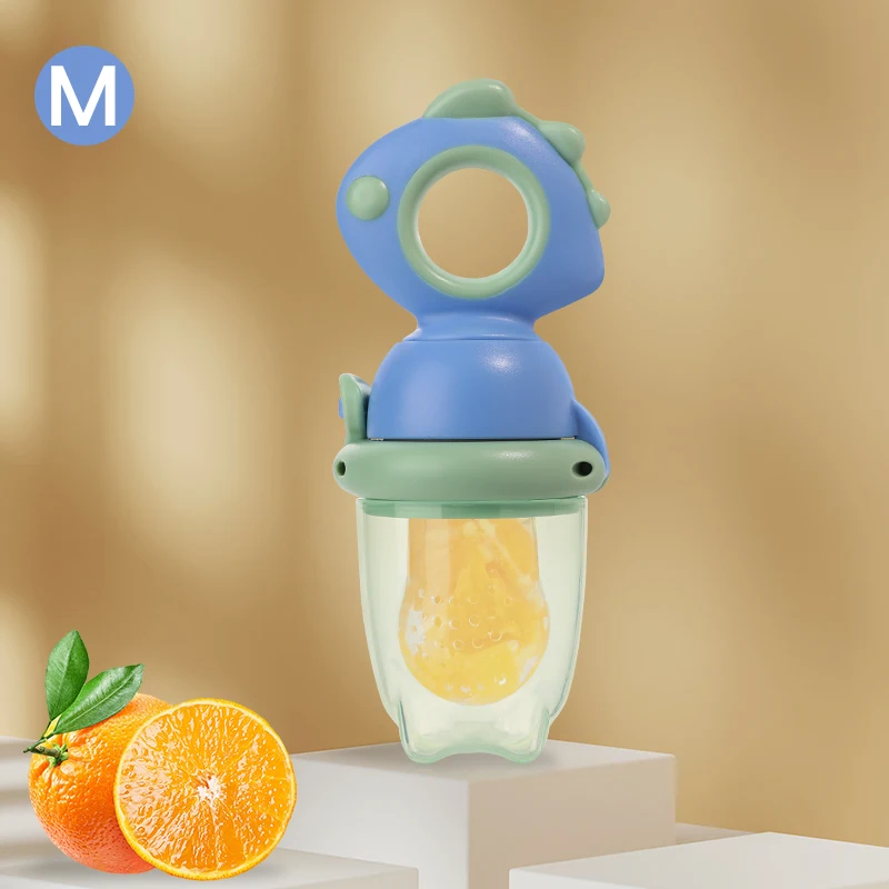 Rotating Push-type Food Grade Silicone Fresh Fruit and Vegetable Feeder For Infants Baby, Dinosaur Shape Toddlers Supplementary Food Dinosaur Rotate Push-Type Baby Fruit Feeder Kids Feeding Tool