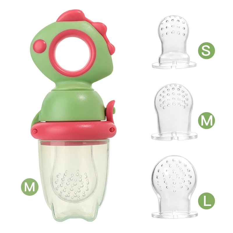 Rotating Push-type Food Grade Silicone Fresh Fruit and Vegetable Feeder For Infants Baby, Dinosaur Shape Toddlers Supplementary Food Dinosaur Rotate Push-Type Baby Fruit Feeder Kids Feeding Tool