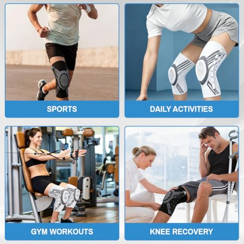 Professional Adjustable Knee Brace Patella Support Joint Pain Relief Meniscus Support Compression Sleeve Outdoor Hiking and Mountain Climbing/Post-Surgery Rehabilitation Training Sport & Exercise