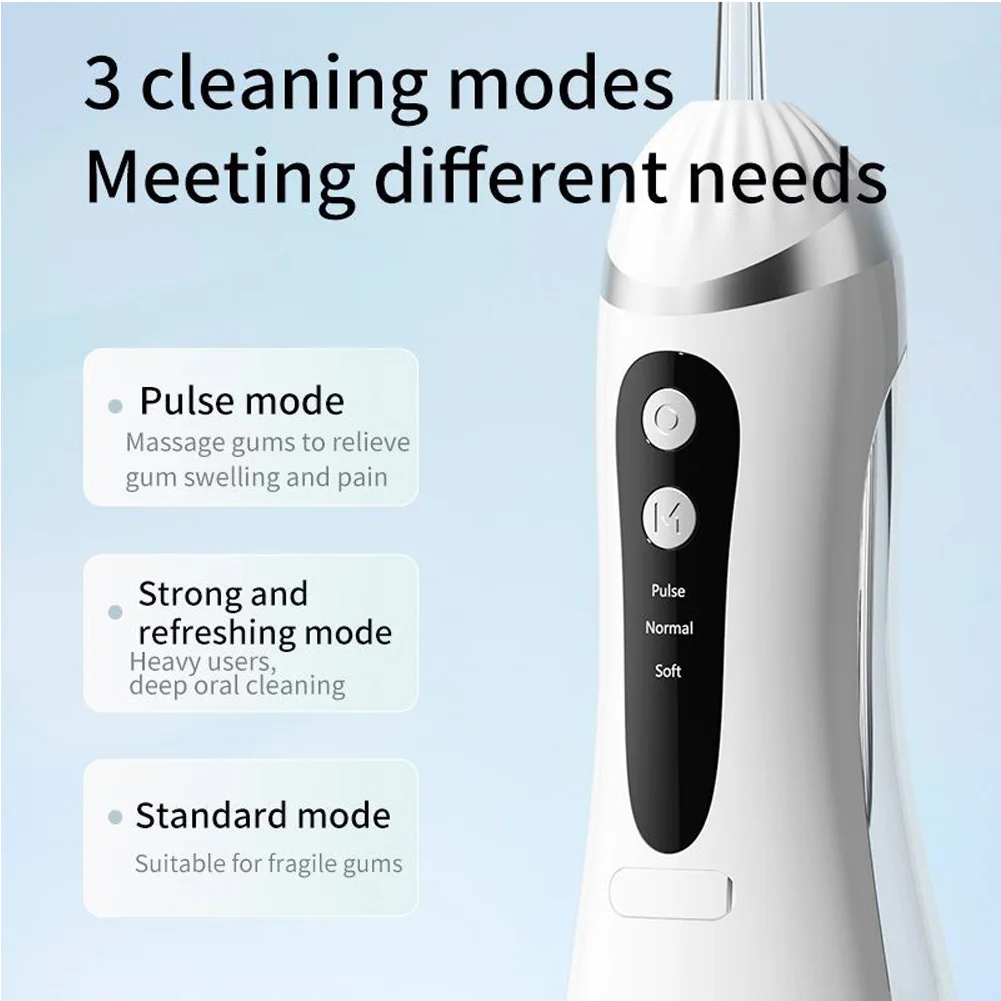 Oral Irrigator Dental Water Flosser for Teeth Portable Dental Water Irrigator Rechargeable Waterproof Dental Water Jet for Teeth Cleaning Travel Water Teeth Cleaner for Office Daily Use