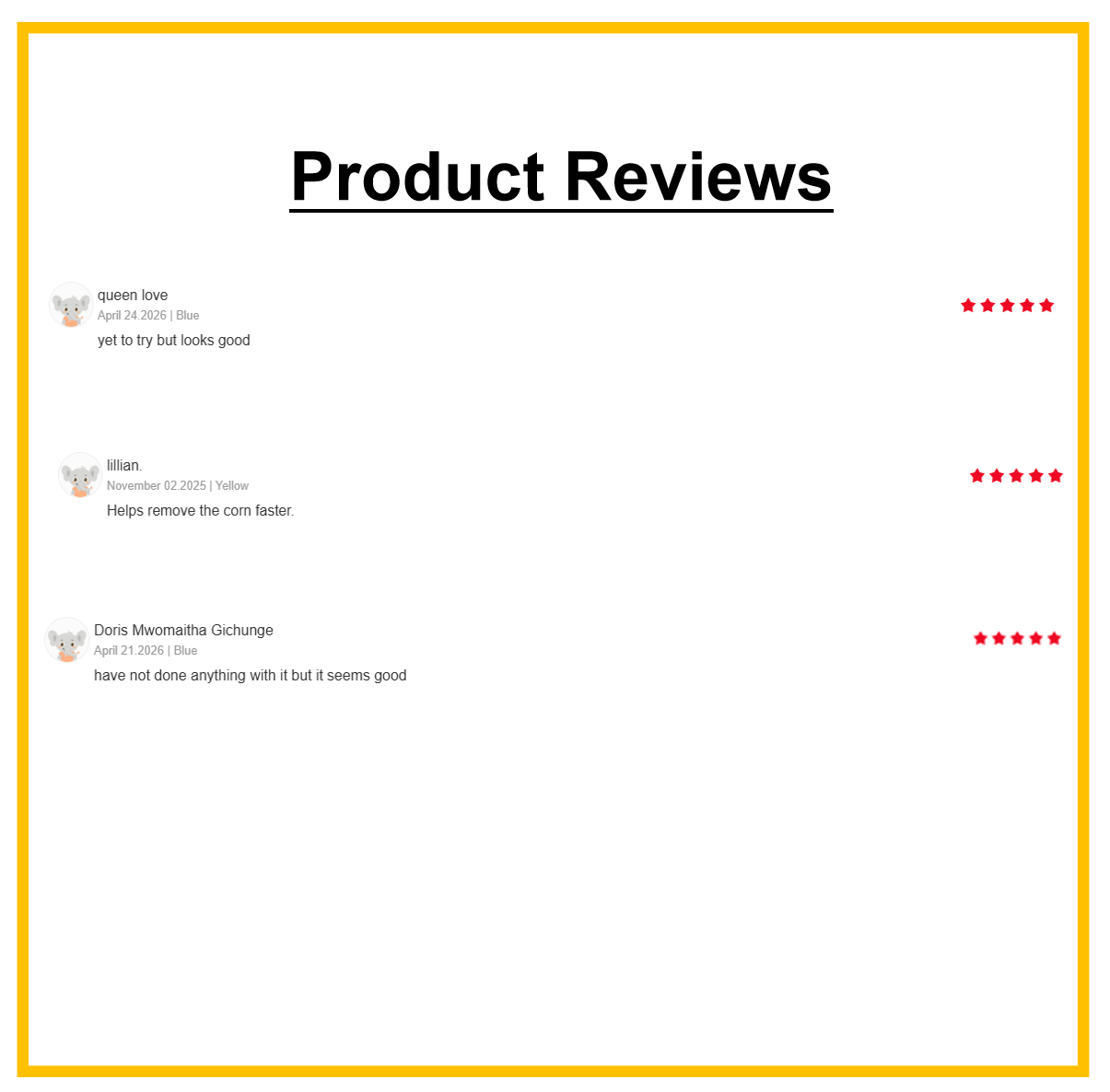 Stainless Steel Corn Stripper & Kernel Remover – Comfortable Grip Yellow Kitchen Gadget, Effortlessly Removes Kernels, Compact & Food-Safe, Perfect for Fresh Corn, Home Cooking, BBQ,&Salad Family
