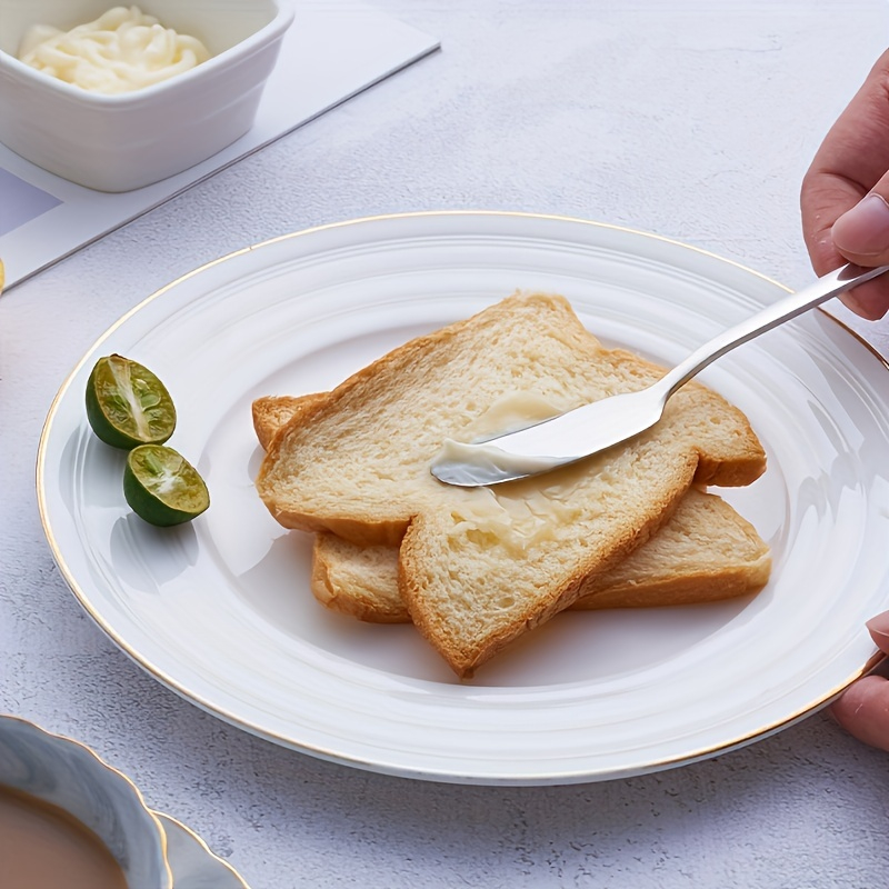 2 Pcs Stainless Steel Butter Knives/ Dinner Knives – Both Ideal for Spreading Jam, Cheese & Butter, Rounded & Sharp Edge Options, Durable & Portable, Perfect for Home Kitchen& Outdoor Picnic