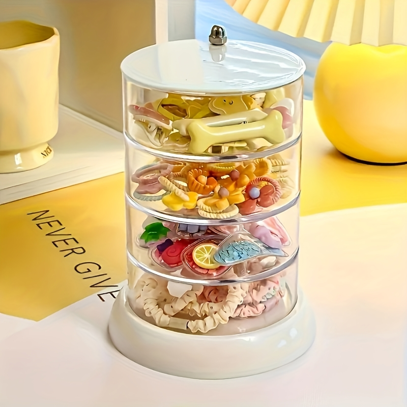 Rotating Jewelry Storage Box – 360° Swivel Transparent Organizer for Earrings, Bracelets, Makeup & Small Accessories, Aesthetic Space-Saving Display Rack for Bedroom & Bathroom, Great Gift Idea