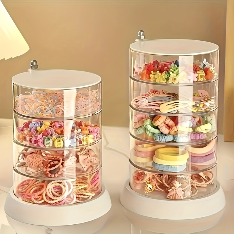 Rotating Jewelry Storage Box – 360° Swivel Transparent Organizer for Earrings, Bracelets, Makeup & Small Accessories, Aesthetic Space-Saving Display Rack for Bedroom & Bathroom, Great Gift Idea
