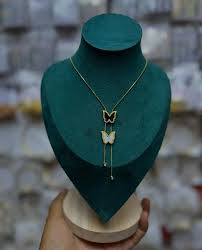 tarnish-free stainless steel Y-necklace /Fashion Ladies Short Necklace/Butterfly Pendant Necklace