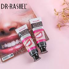 The image shows a package and a tube of Dr. Rashel Charcoal Whitening Toothpaste. /Stain REMOVER And Odour Removal Toothpaste For Smokers