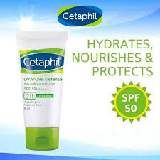 Cetaphil UVA/UVB Defense SPF 50+ PA++++ Sunscreen 50ml – Hypoallergenic Broad Spectrum Sun Protection Face & Body, Fragrance-Free, Lightweight Non-Greasy Daily SPF50 Sun Block Lotion