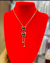 tarnish-free stainless steel Y-necklace /Fashion Ladies Short Necklace/Butterfly Pendant Necklace