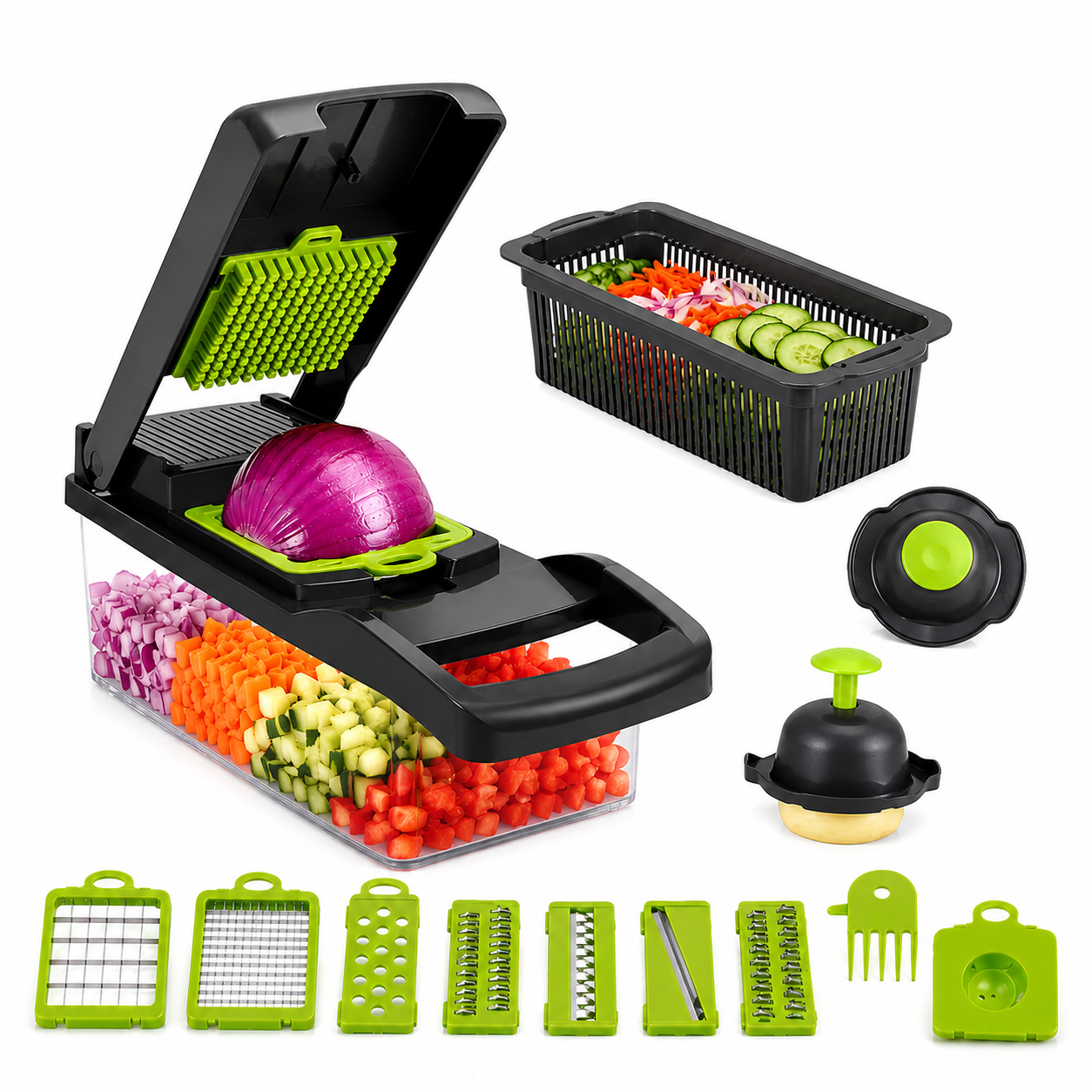 🔥 LIMITED TIME OFFER! 16-Piece Multifunction Vegetable Cutter Set 🥕🔪 | Stainless Steel Kitchen Chopper & Slicer | BPA-Free Vegetable Cutter With Storage Container + FREE GIFT 🎁
