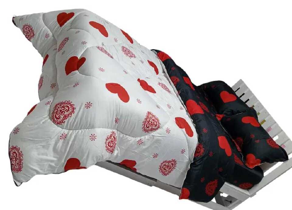 🔥🔥🔥LUXURIOUS 4PC COTTON BINDED DUVET SET (1 WARM DUVET + 1 BEDSHEET + 2 PILLOWCASES) - TC Extra Durable with Bedsheet & Pillowcases – Premium Comfort