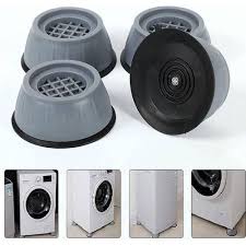 4Pcs Universal Anti-Vibration Pads Set - Shock-Absorbing & Noise-Cancelling Non-Slip Feet Support for Washing Machine, Dryer, Refrigerator & Furniture Plastic and Rubber