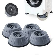 4Pcs Universal Anti-Vibration Pads Set - Shock-Absorbing & Noise-Cancelling Non-Slip Feet Support for Washing Machine, Dryer, Refrigerator & Furniture Plastic and Rubber