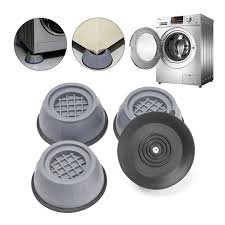 4Pcs Universal Anti-Vibration Pads Set - Shock-Absorbing & Noise-Cancelling Non-Slip Feet Support for Washing Machine, Dryer, Refrigerator & Furniture Plastic and Rubber