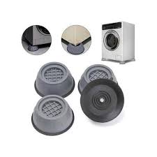 4Pcs Universal Anti-Vibration Pads Set - Shock-Absorbing & Noise-Cancelling Non-Slip Feet Support for Washing Machine, Dryer, Refrigerator & Furniture Plastic and Rubber