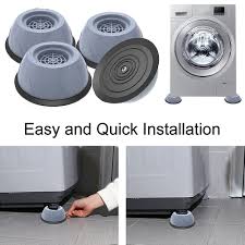4Pcs Universal Anti-Vibration Pads Set - Shock-Absorbing & Noise-Cancelling Non-Slip Feet Support for Washing Machine, Dryer, Refrigerator & Furniture Plastic and Rubber