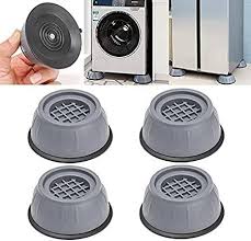 4Pcs Universal Anti-Vibration Pads Set - Shock-Absorbing & Noise-Cancelling Non-Slip Feet Support for Washing Machine, Dryer, Refrigerator & Furniture Plastic and Rubber