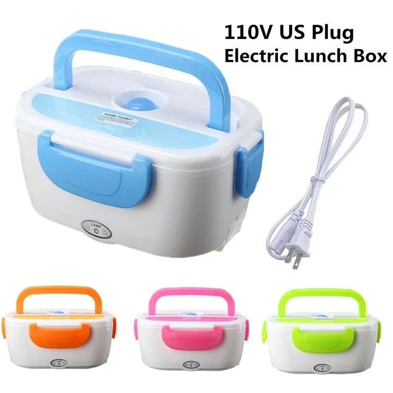 2-in-1 Electric Heating Lunch Box - 1.5L Portable Thermal Food Warmer Bento Container with Removable Stainless Steel Tray for Car, Home & Office