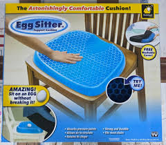 Egg Sitter Gel Flex Support Cushion - Orthopedic Breathable Honeycomb Pressure Relief Seat Pad with Non-Slip Washable Cover for Home, Office & Car Chair