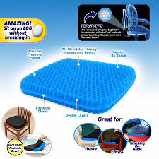 Egg Sitter Gel Flex Support Cushion - Orthopedic Breathable Honeycomb Pressure Relief Seat Pad with Non-Slip Washable Cover for Home, Office & Car Chair
