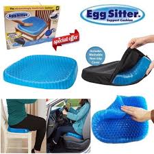 Egg Sitter Gel Flex Support Cushion - Orthopedic Breathable Honeycomb Pressure Relief Seat Pad with Non-Slip Washable Cover for Home, Office & Car Chair