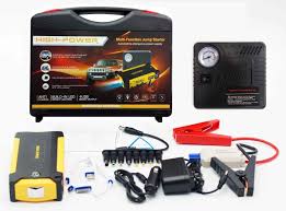 Multi-Function Car Jump Starter Power Bank Kit with Air Compressor - High Capacity Emergency Car Battery Booster, Portable Air Pump & Multi-Voltage Power Bank for Laptops, Phones & TVs