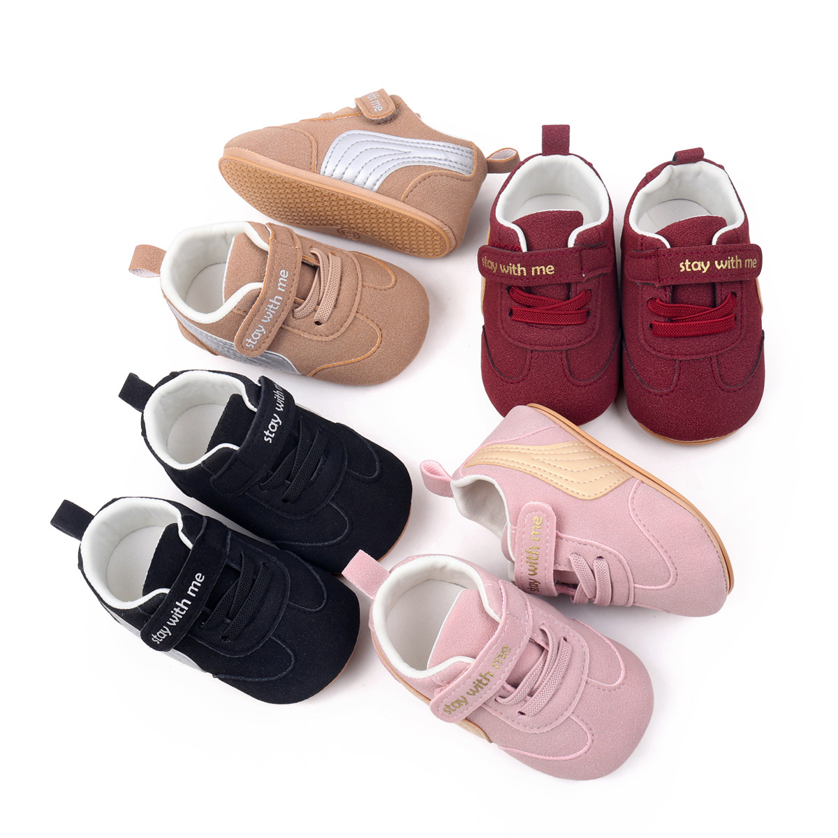 Spring And Summer Newborn Baby Boys And Girls First Walking Shoes Casual Sports Style Indoor Outdoor Toddler Shoes With TPR Sole