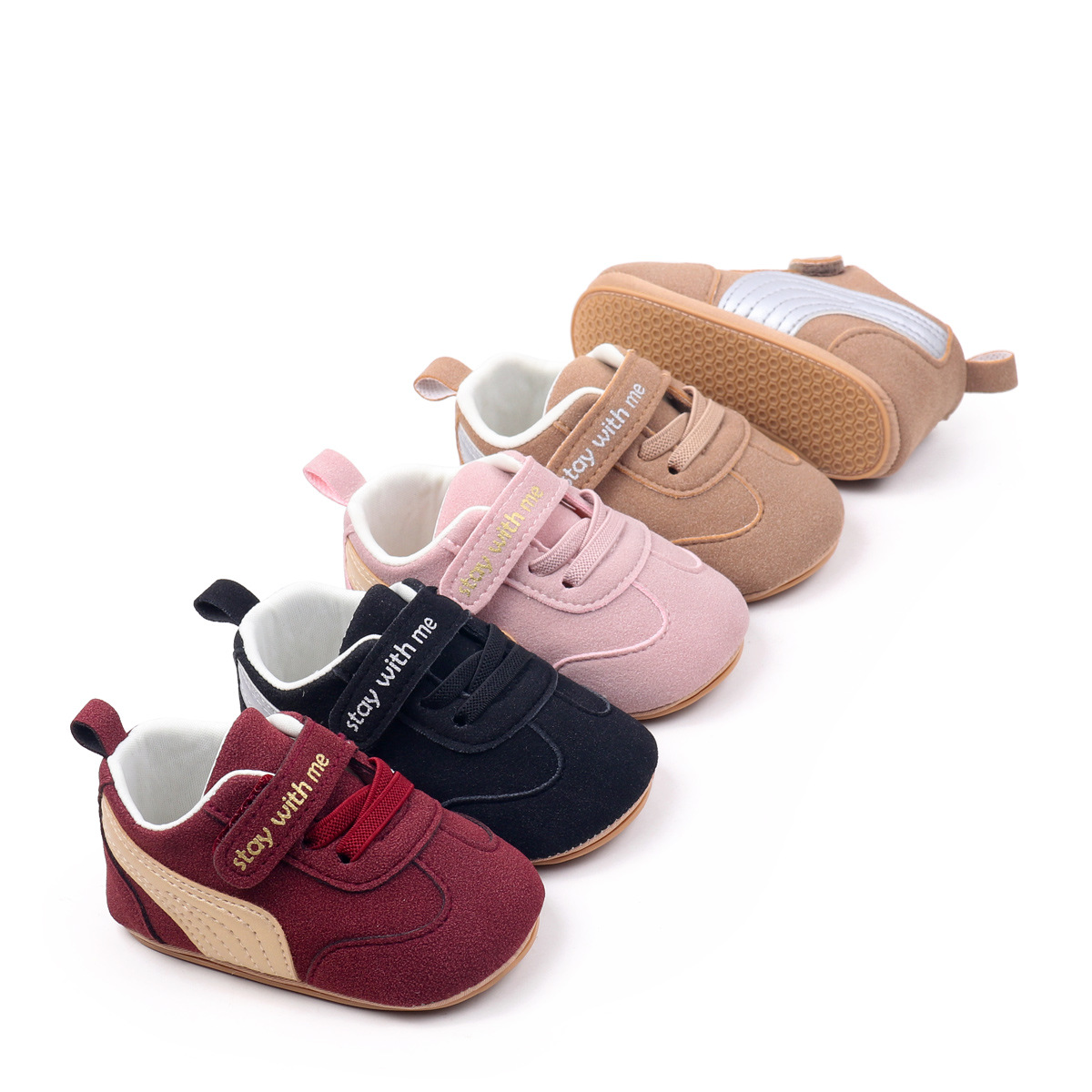 Spring And Summer Newborn Baby Boys And Girls First Walking Shoes Casual Sports Style Indoor Outdoor Toddler Shoes With TPR Sole