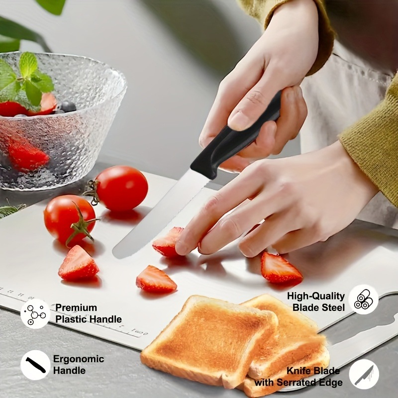 1PC Steak Cutter Ergonomic Stainless Steel Serrated Precise Cutting Outdoor BBQ Steak Cutter For Meal Prep Family