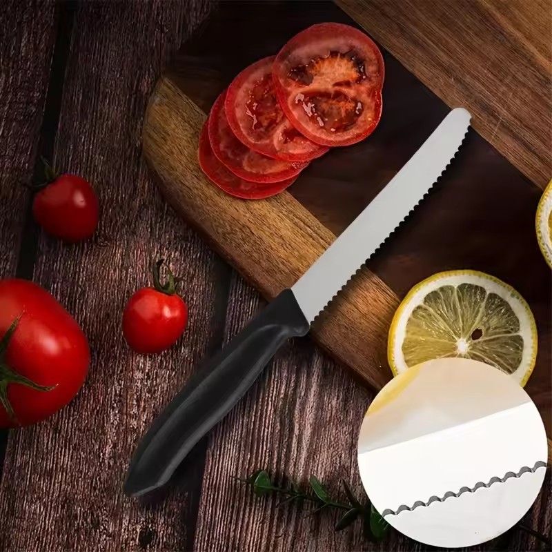 1PC Steak Cutter Ergonomic Stainless Steel Serrated Precise Cutting Outdoor BBQ Steak Cutter For Meal Prep Family